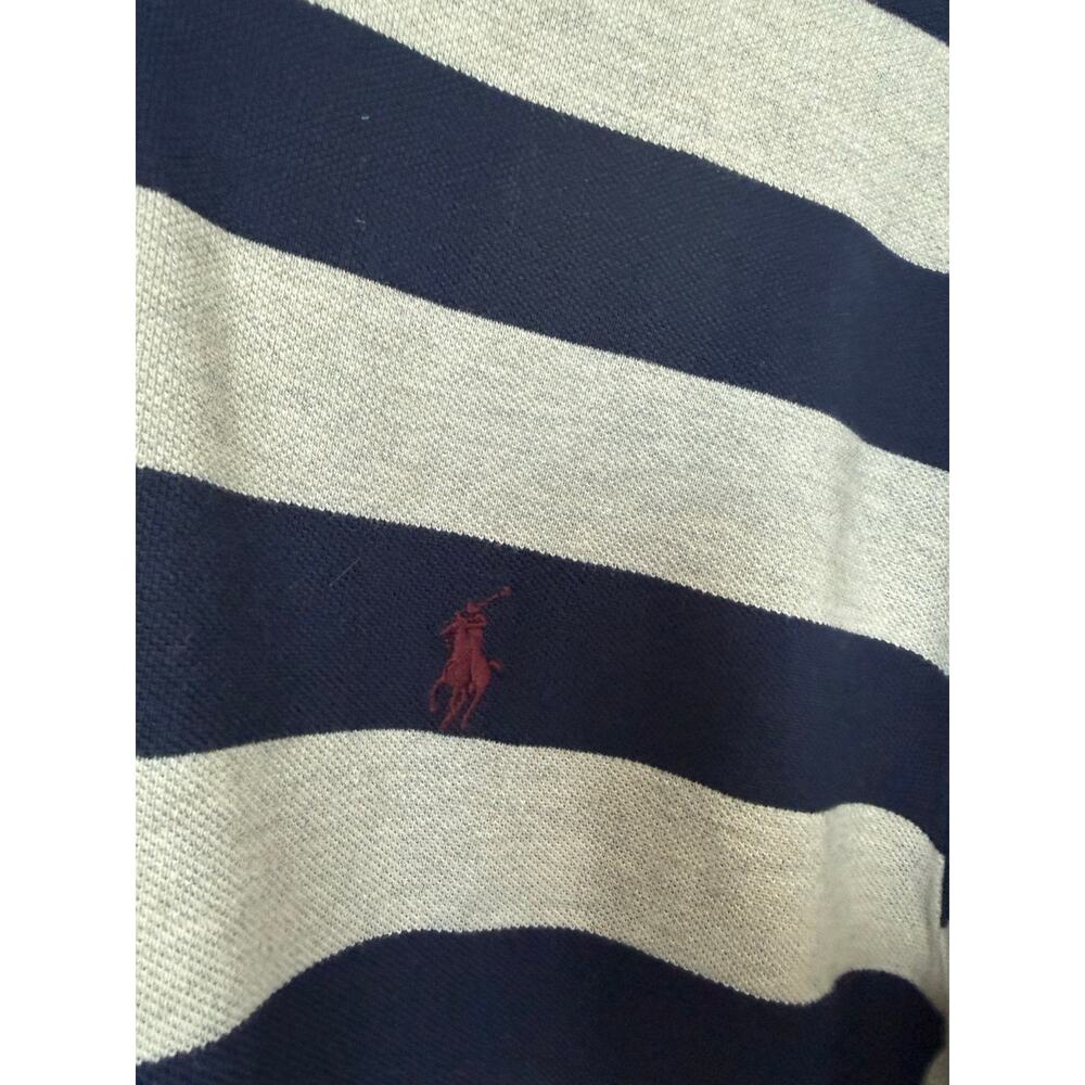 NWT Polo Ralph Lauren Striped Polo Shirt Size Medium Men Preppy Blue Gray - Picture 4 of 8